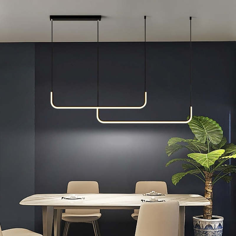 Arisha Moderne LED Lampade a Sospensione Lineare Doppia Cornice