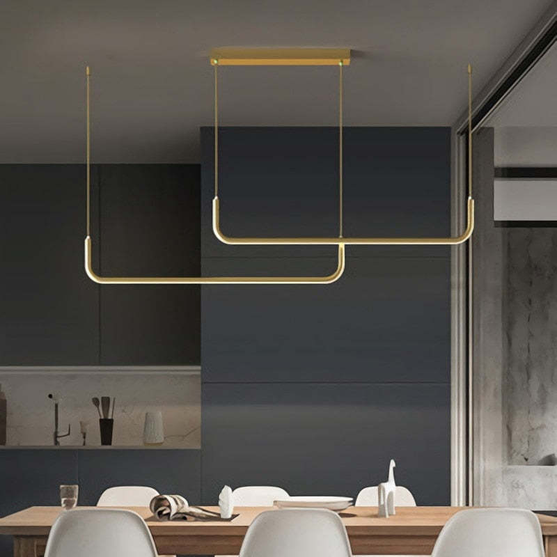 Arisha Moderne LED Lampade a Sospensione Lineare Doppia Cornice